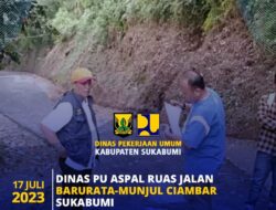 Dinas PU Kab Sukabumi Aspal Ruas Jalan Barurata-Munjul Kecamatan Ciambar