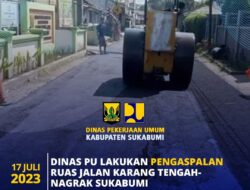 Jalan Karangtengah-Nagrak di Aspal Dinas PU Kab Sukabumi