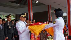 Wakil Bupati Menjadi Inspektur Upacara Penurunan Bendera Merah Putih Hut Ke-78 Kemerdekaan RI