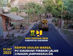 Dinas PU Kab Sukabumi Perbaiki Ruas Cinagen-Simpangdago