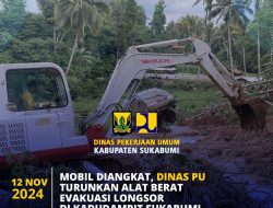 Evakuasi Longsor Cipetir, Dinas PU Kabupaten Sukabumi Turunkan Alat Berat