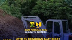 Dinas PU Kabupaten Sukabumi Tangani Longsor Cipanumbangan