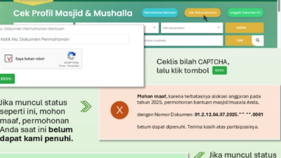 Kemenag Umumkan Calon Penerima Bantuan Masjid dan Musala 2025, Ini Cara Cek nya