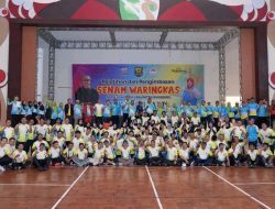 Latihan senam Waringkas, Bupati AsJap berbaur dengan Guru Olahraga Se-Kabupaten Sukabumi