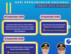 Meriahkan Hari Perhubungan Nasional, Dishub Kota Sukabumi Siap Gelar Rangkaian Kegiatan Terbuka untuk Umum