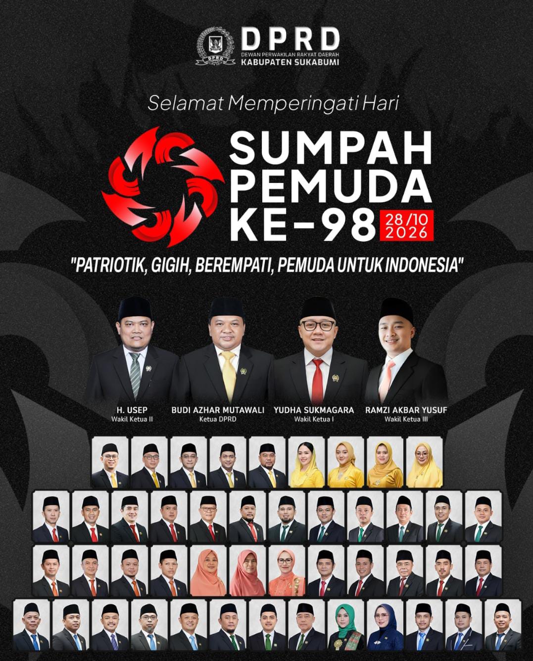 DPRD Kabupaten Sukabumi Mengucapkan Selamat Memperingati Hari Sumpah Pemuda ke 98 Tahun 2026